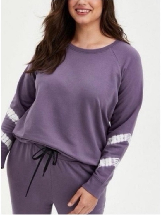 torrid Tops - Torrid‎ Active French Terry Purple Tie Dye Sweatshirt